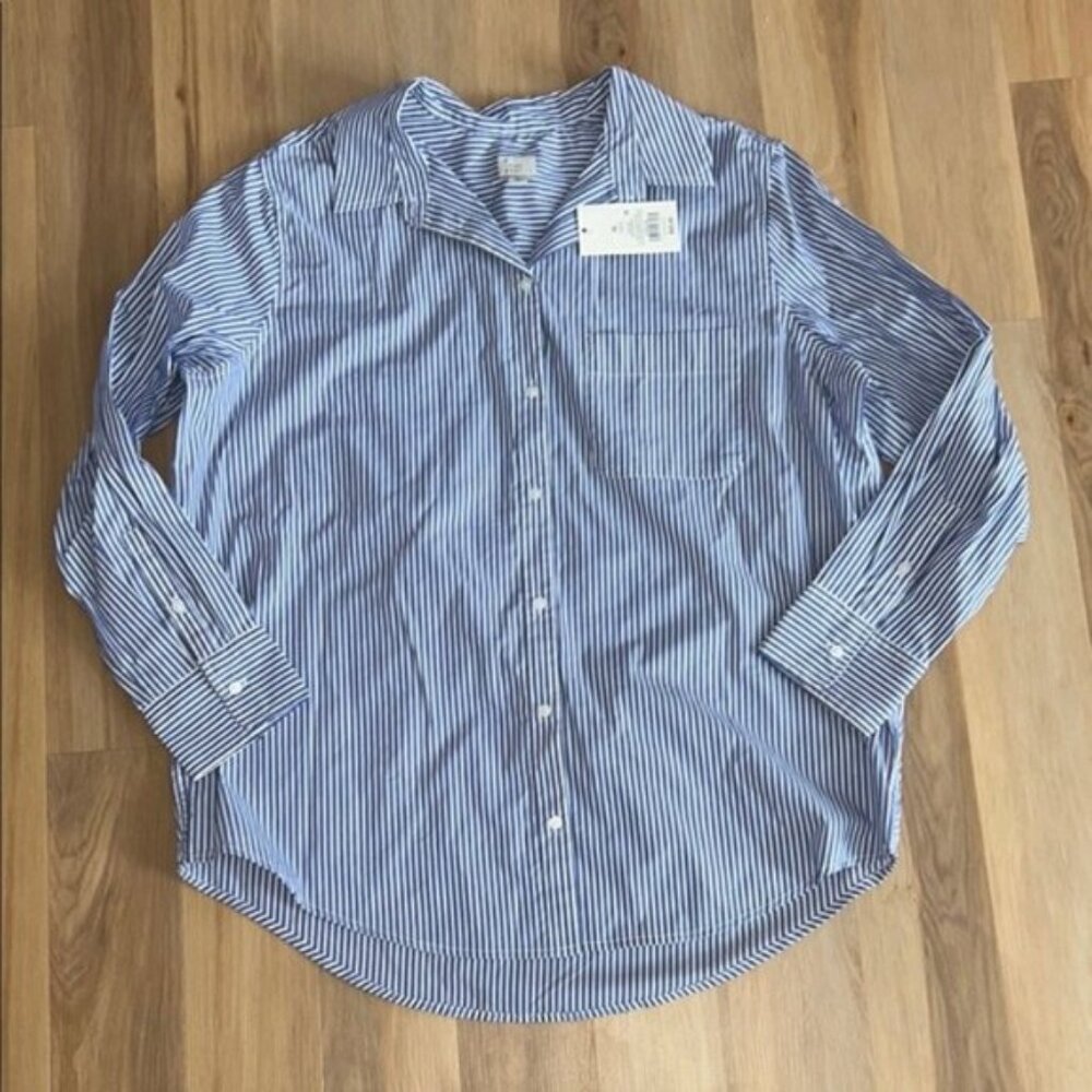 NWT A New Day Blue Pin Stripe Button Down